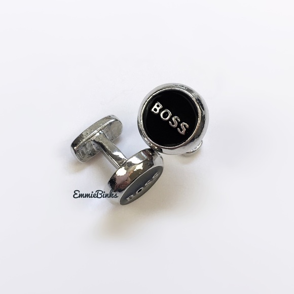 ✨3for$38 New Silver & Black Boss Cufflinks / Men’s Accessories BOSS - Picture 4 of 7